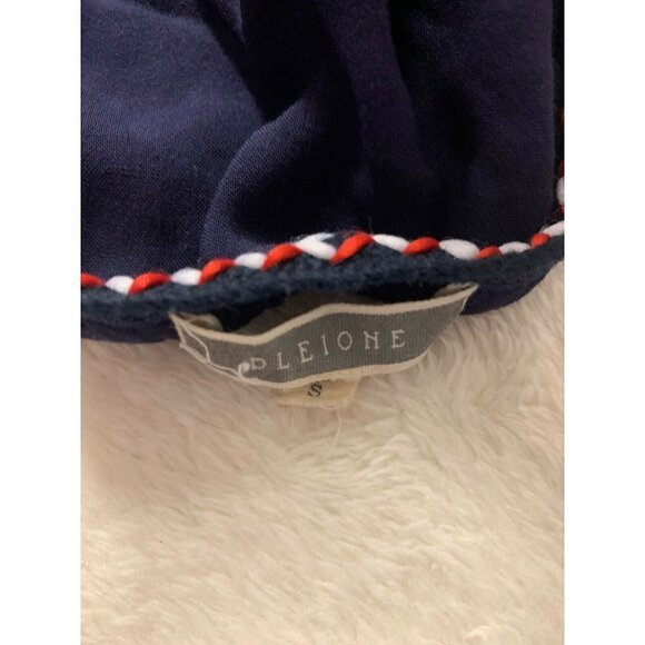 Pleione Womens Small V Neck Blouse Sleeveless Navy - Picture 7 of 7